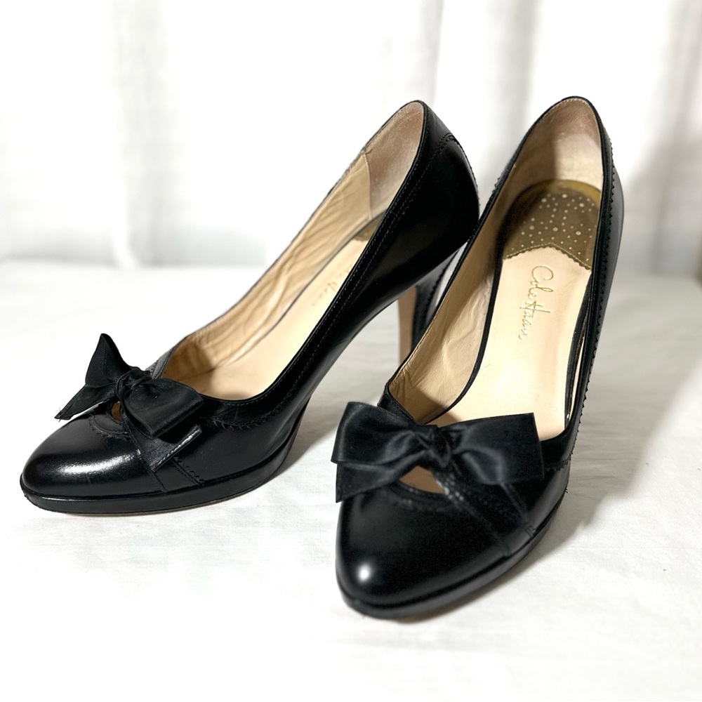 Cole Haan Black Leather Joelle Bow Heel Pump NIKEAIR